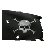 Tattered pirate flag